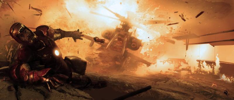 Illustration for article titled Eye-Popping Iron Man 3 Concept Art From The Big Malibu Attack Scene